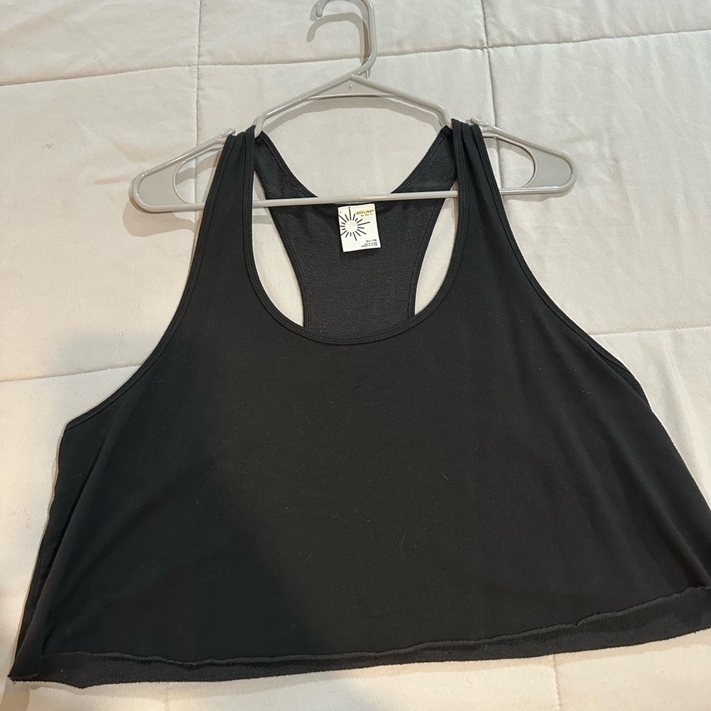 Black Racerback Crop Top